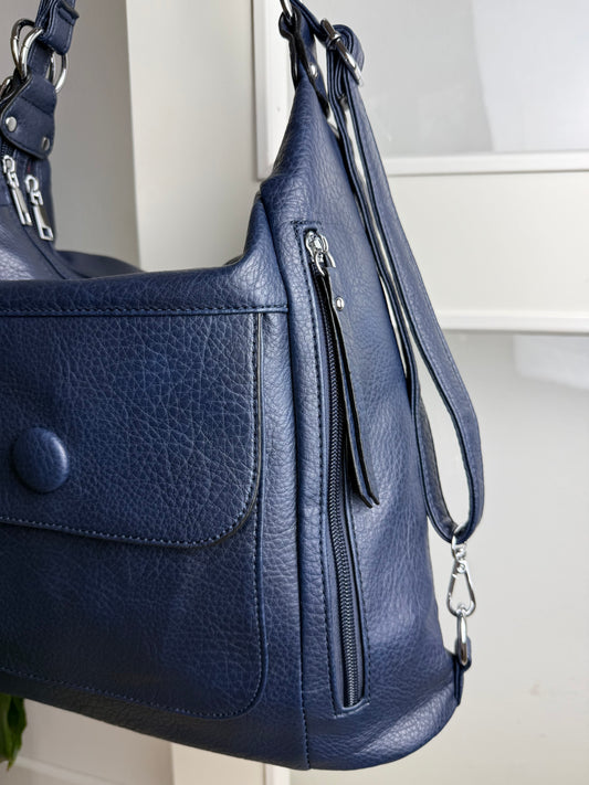 Multifunktionel Rygsæk og Skuldertaske Mårkeblå