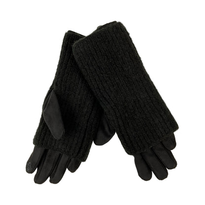 3 i 1 Handsker Ensfarvet Sort