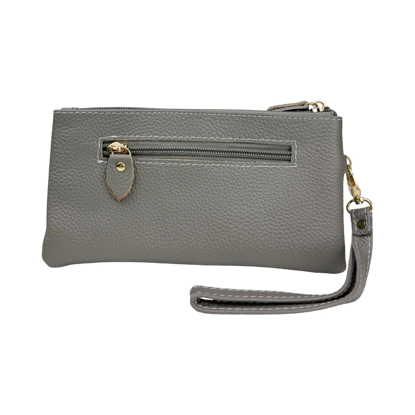 Ægte Læder Clutch i Grå