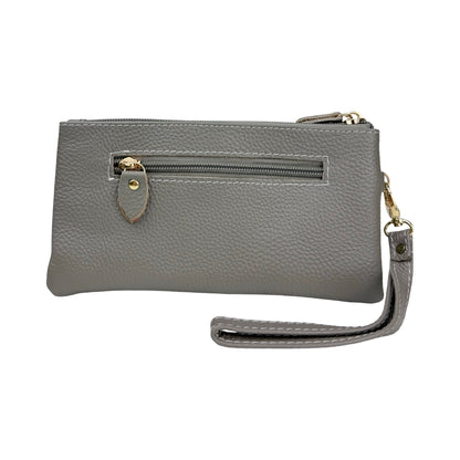 Ægte Læder Clutch i Grå