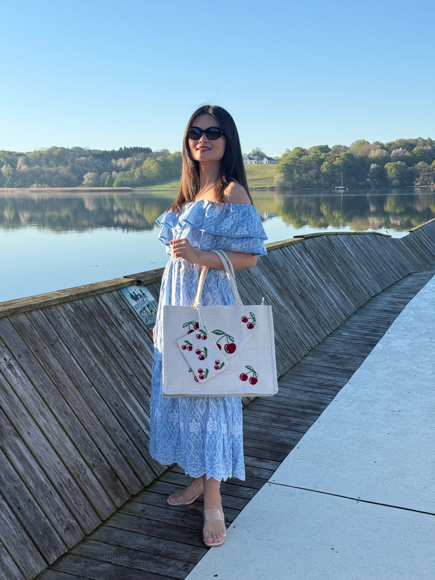 Kirsebær Shopper i Beige