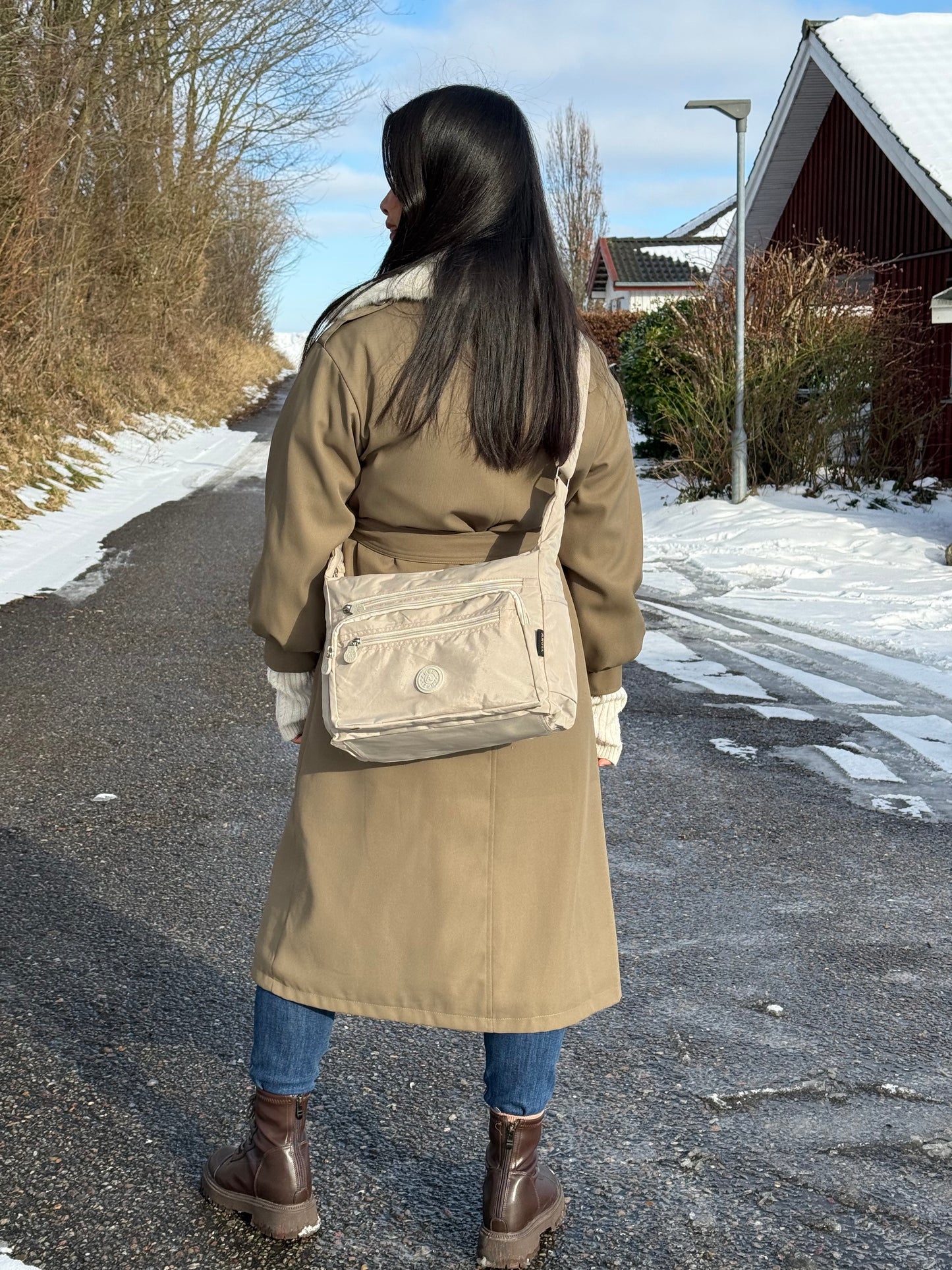 MS Klassisk Skuldertaske i Beige | MAS SELECTION