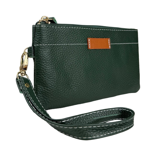 Ægte Læder Clutch i Grøn