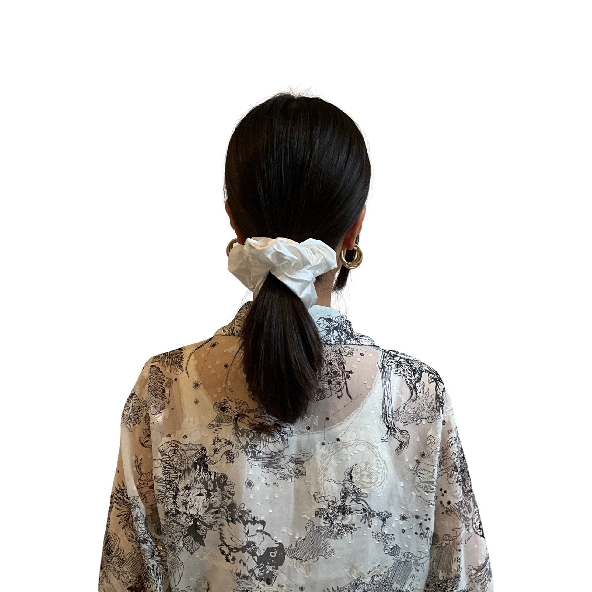 Stor Scrunchie Hvid | MAS SELECTION