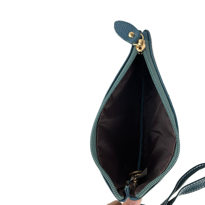 Ægte Læder Clutch i Turkis