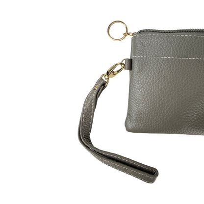 Ægte Læder Clutch i Grå