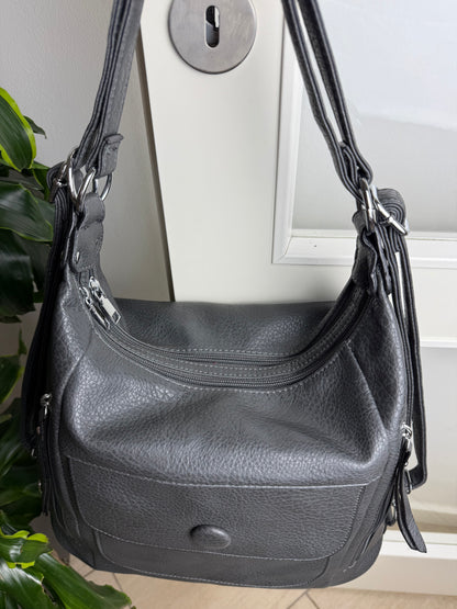 Multifunktionel Rygsæk og Skuldertaske Grå