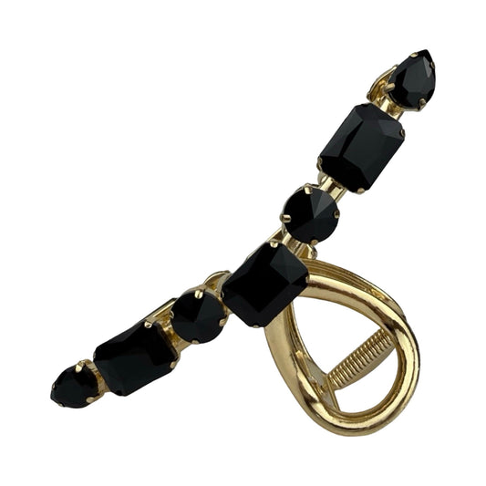 Elegant hårklemme med sort krystaller | MAS SELECTION