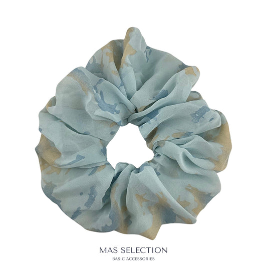 Satin Stor Scrunchie Mix af Farver Blå| MAS SELECTION