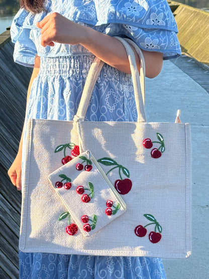Kirsebær Shopper i Beige