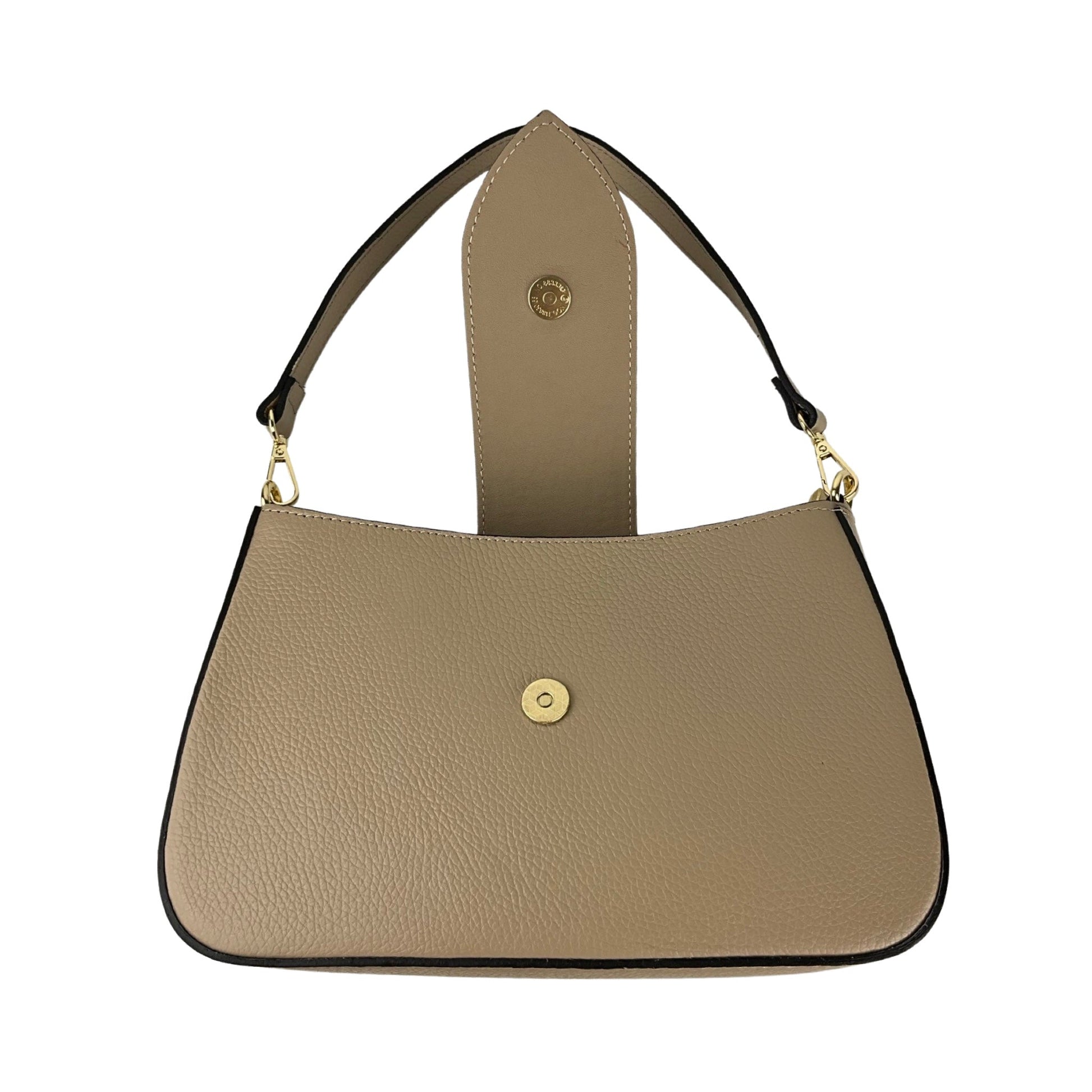 Evana Ægte Læder Taske Beige| MAS SELECTION