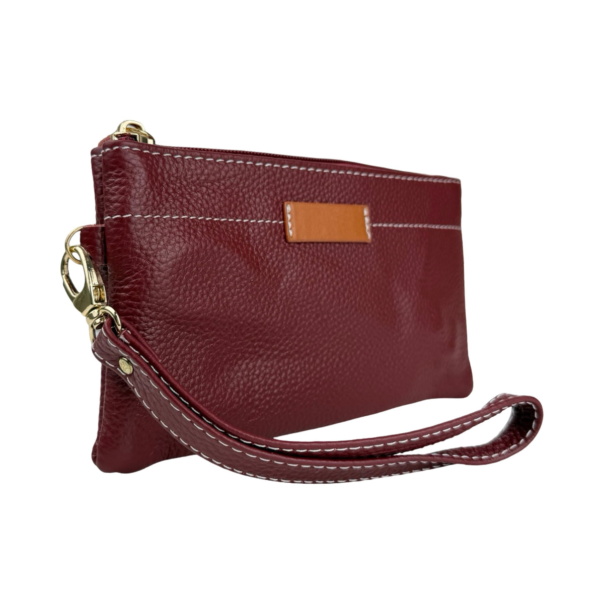 Ægte Læder Clutch i Bordeaux