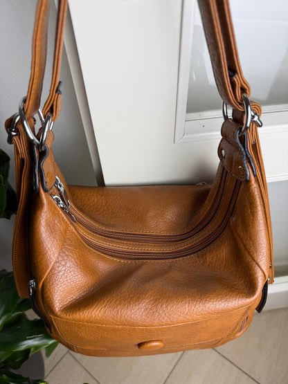 Multifunktionel Rygsæk og Skuldertaske Brun