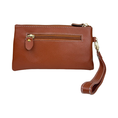 Ægte Læder Clutch i Brun