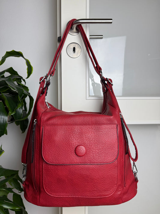 Multifunktionel Rygsæk og Skuldertaske Rød