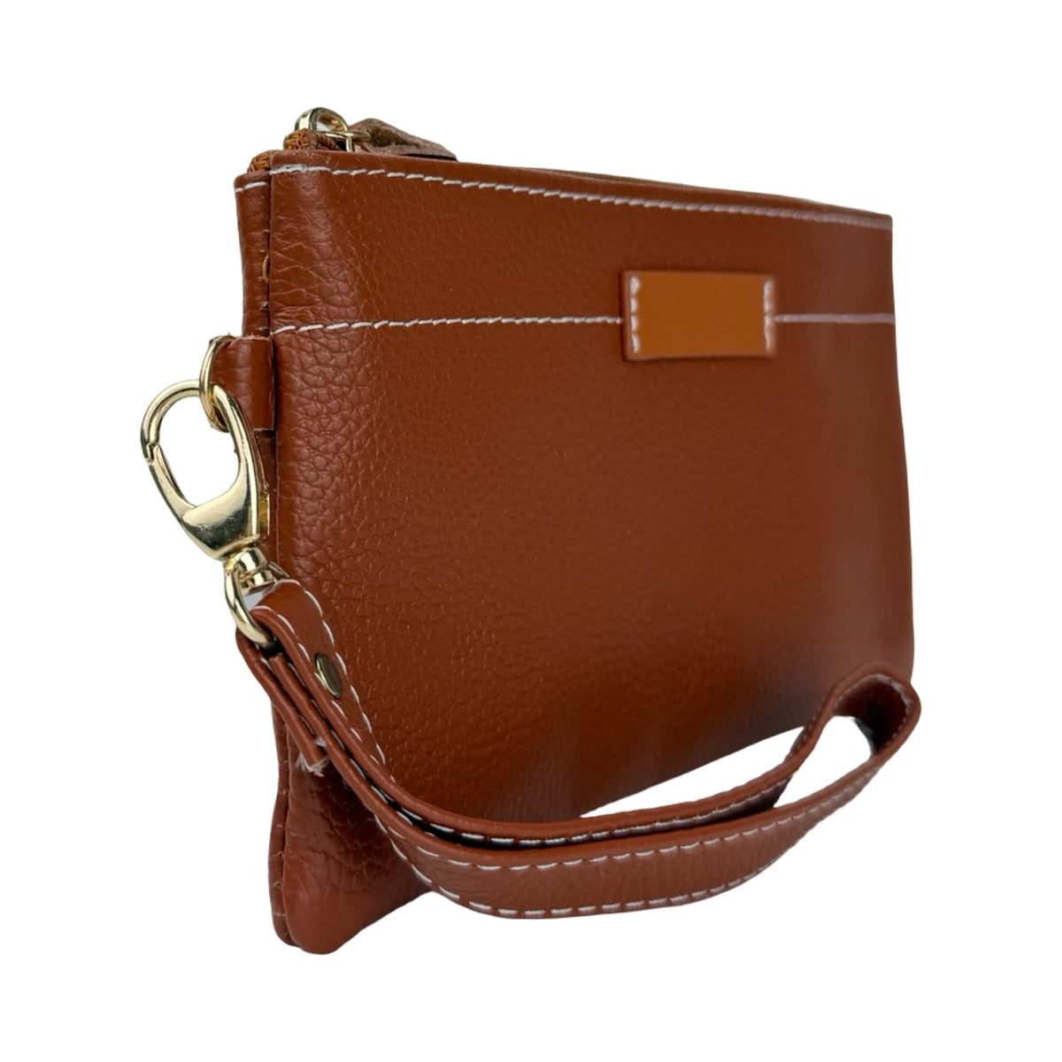Ægte Læder Clutch i Brun