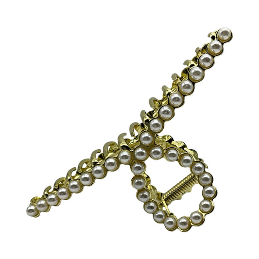 Metal Hårklemme med Perle