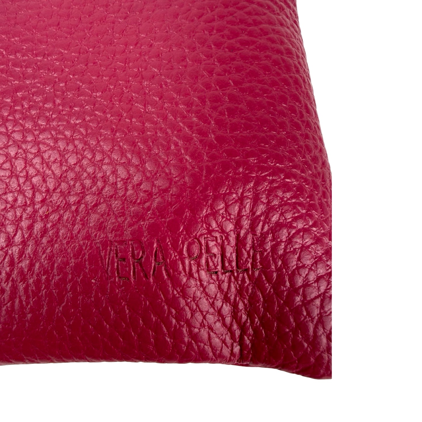 Ægte Læder Clutch i Fuchsia