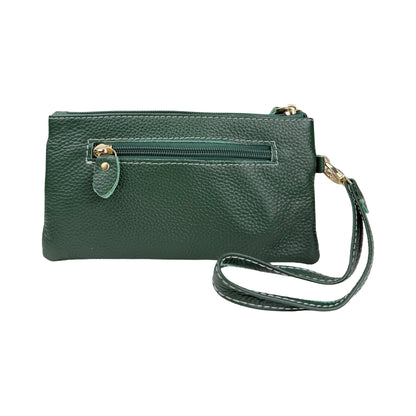 Ægte Læder Clutch i Grøn