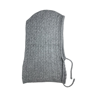 Strikket Balaclava med Snører i Grå