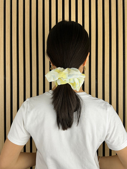 Satin Stor Scrunchie Mix af Farver Gul| MAS SELECTION