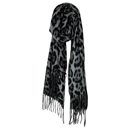 Leopard Print Halstørklæde grå| MAS SELECTION