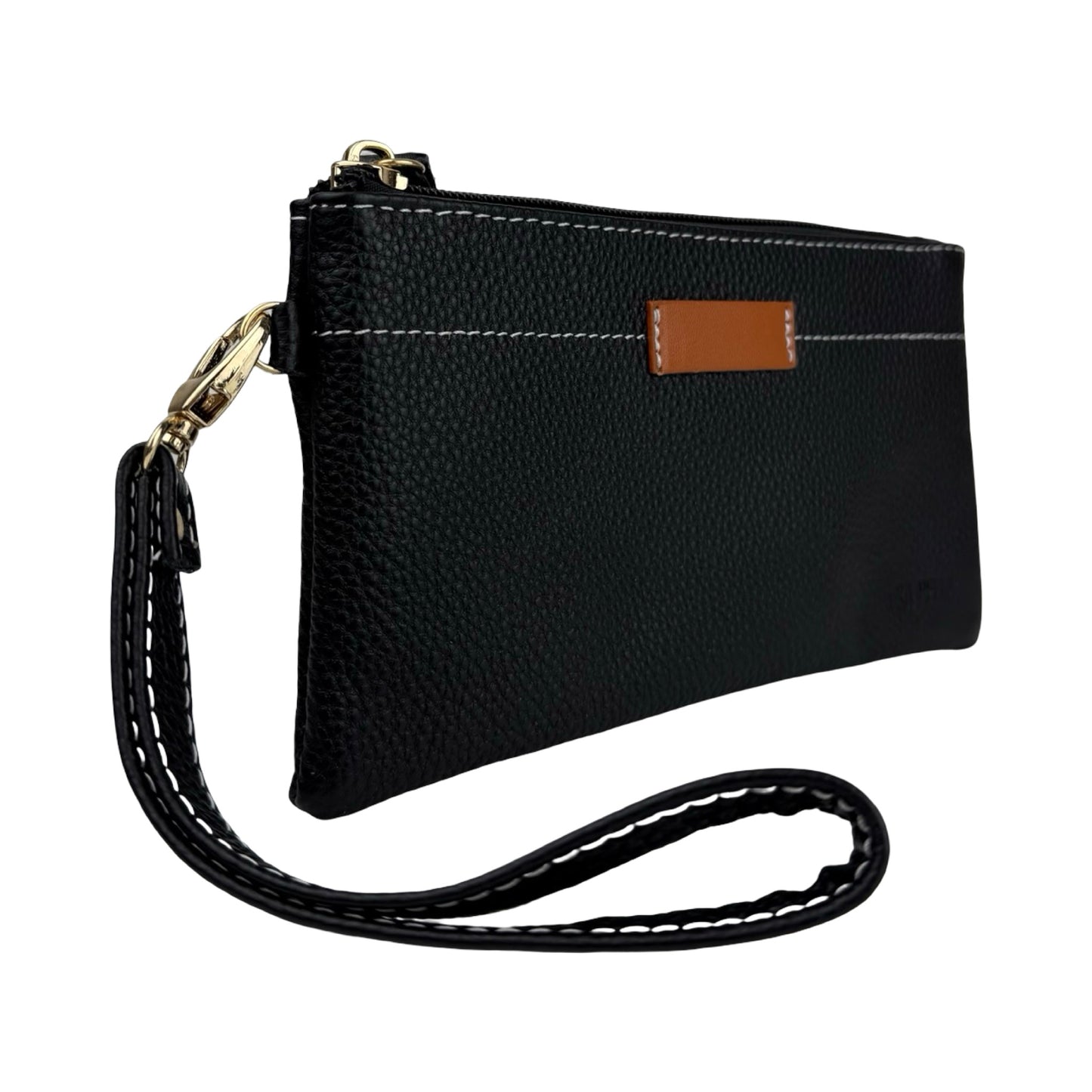 Ægte Læder Clutch i Sort