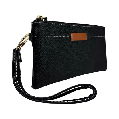 Ægte Læder Clutch i Sort