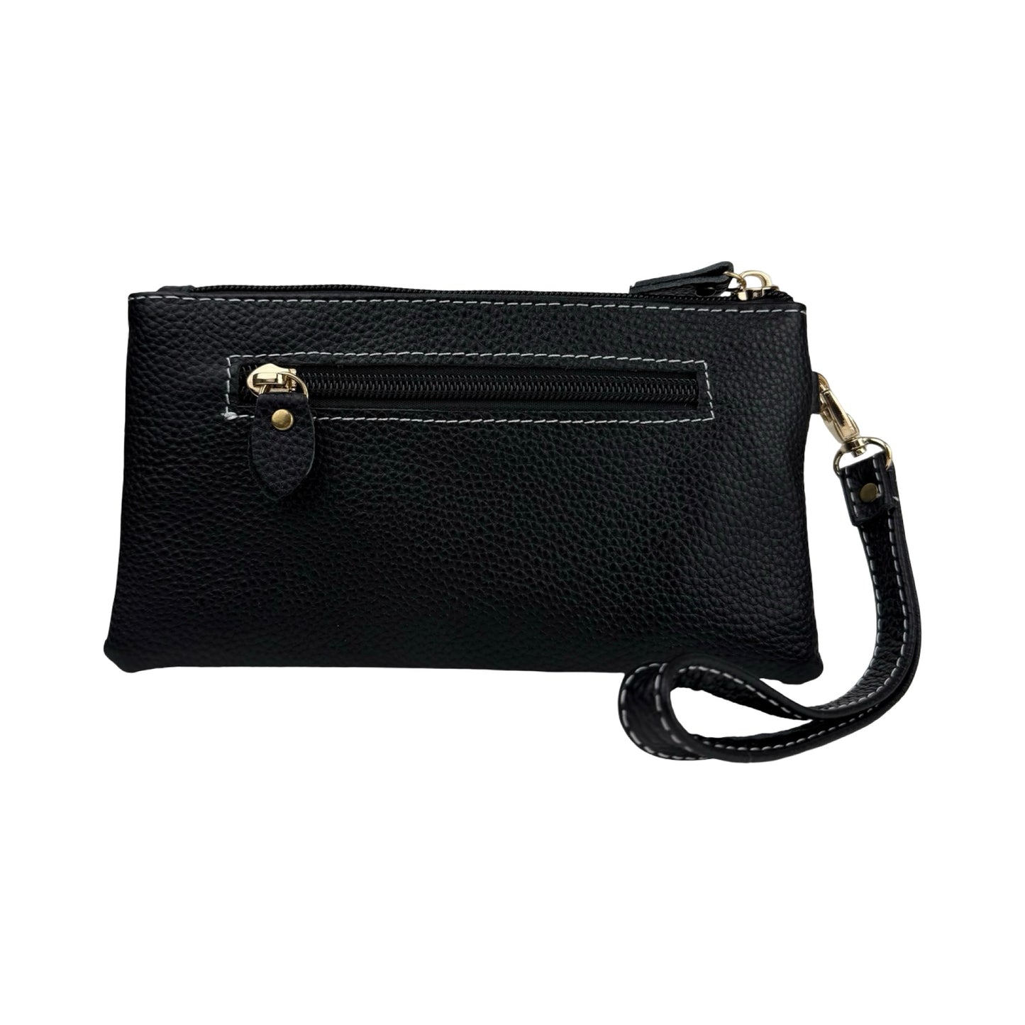 Ægte Læder Clutch i Sort