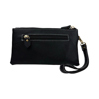 Ægte Læder Clutch i Sort