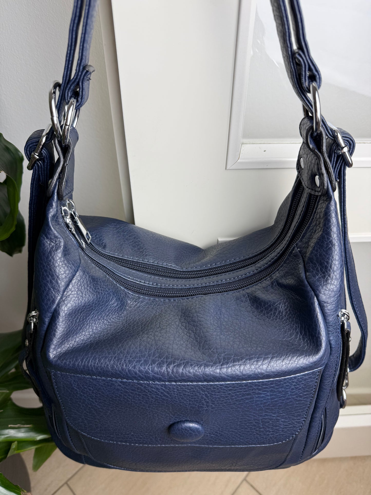 Multifunktionel Rygsæk og Skuldertaske Mårkeblå