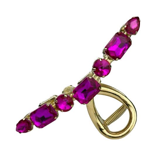 Elegant hårklemme med fuchsia krystaller | MAS SELECTION