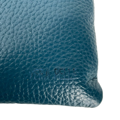 Ægte Læder Clutch i Turkis