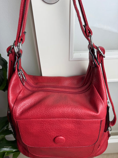 Multifunktionel Rygsæk og Skuldertaske Rød