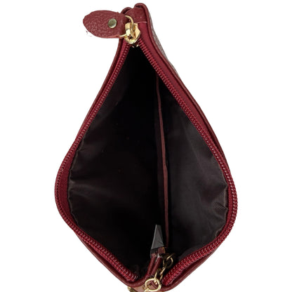 Ægte Læder Clutch i Bordeaux