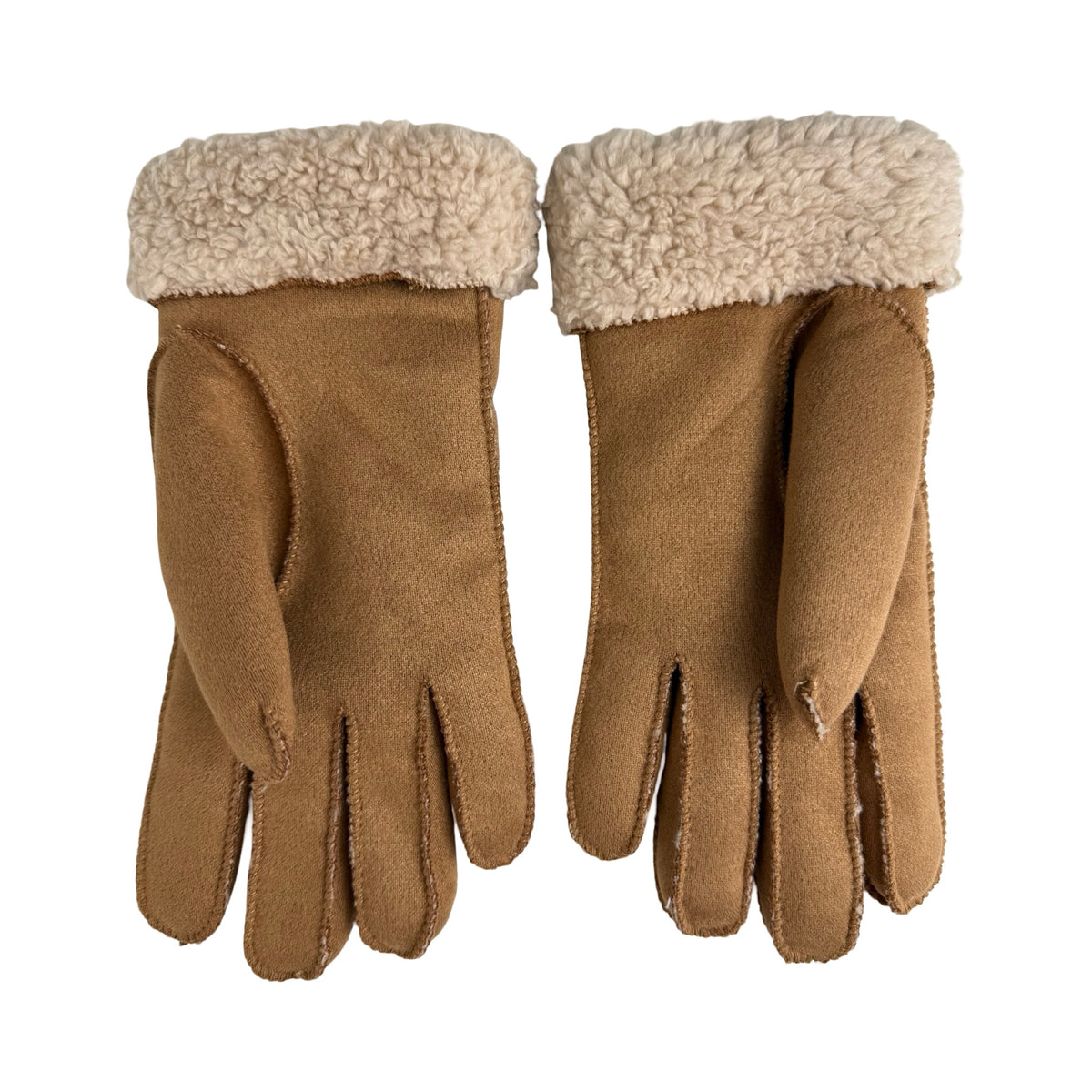 Brune Vinterhandsker i Ruskindslook