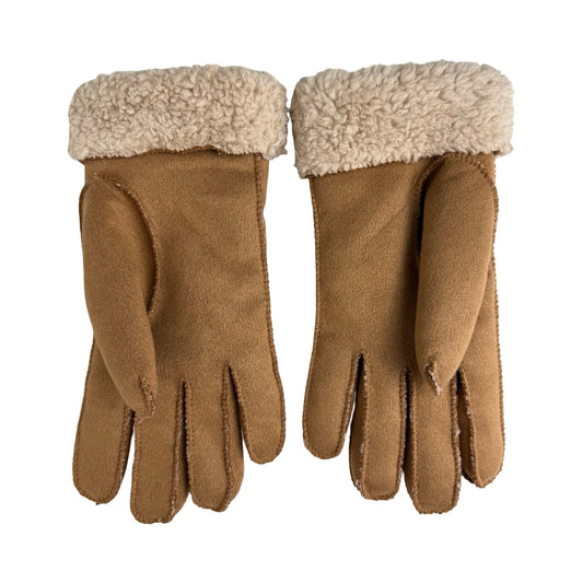 Brune Vinterhandsker i Ruskindslook