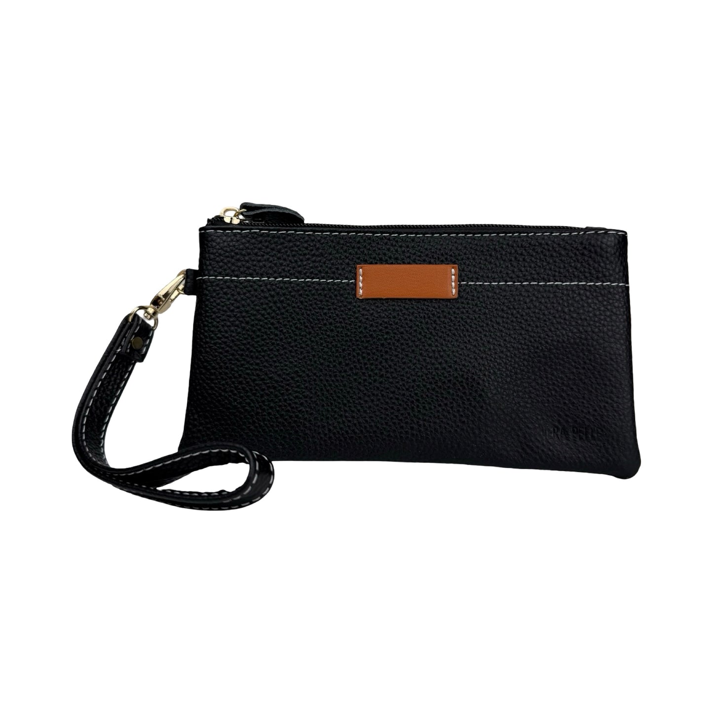 Ægte Læder Clutch i Sort
