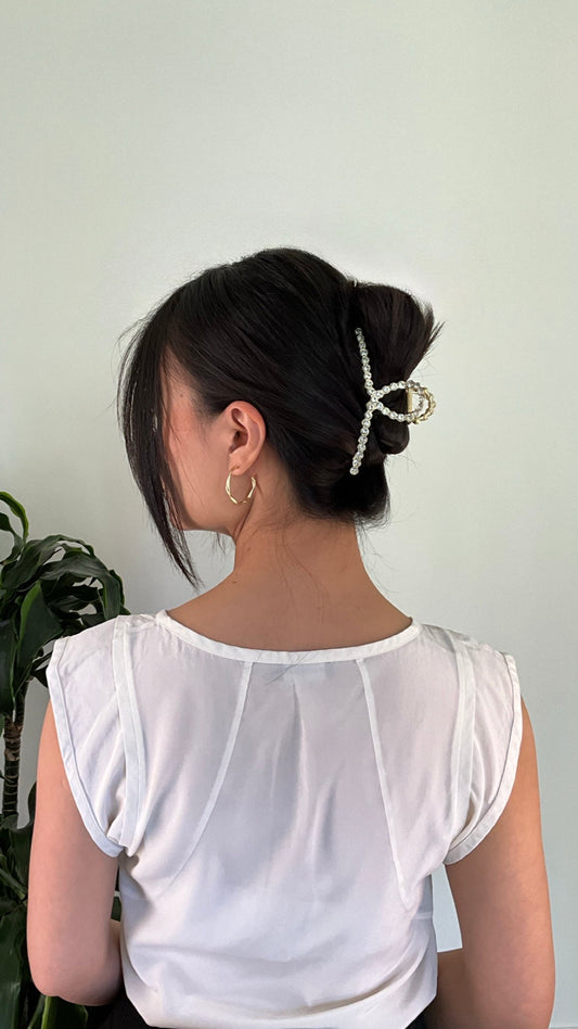 Metal Hårklemme med Diamanter