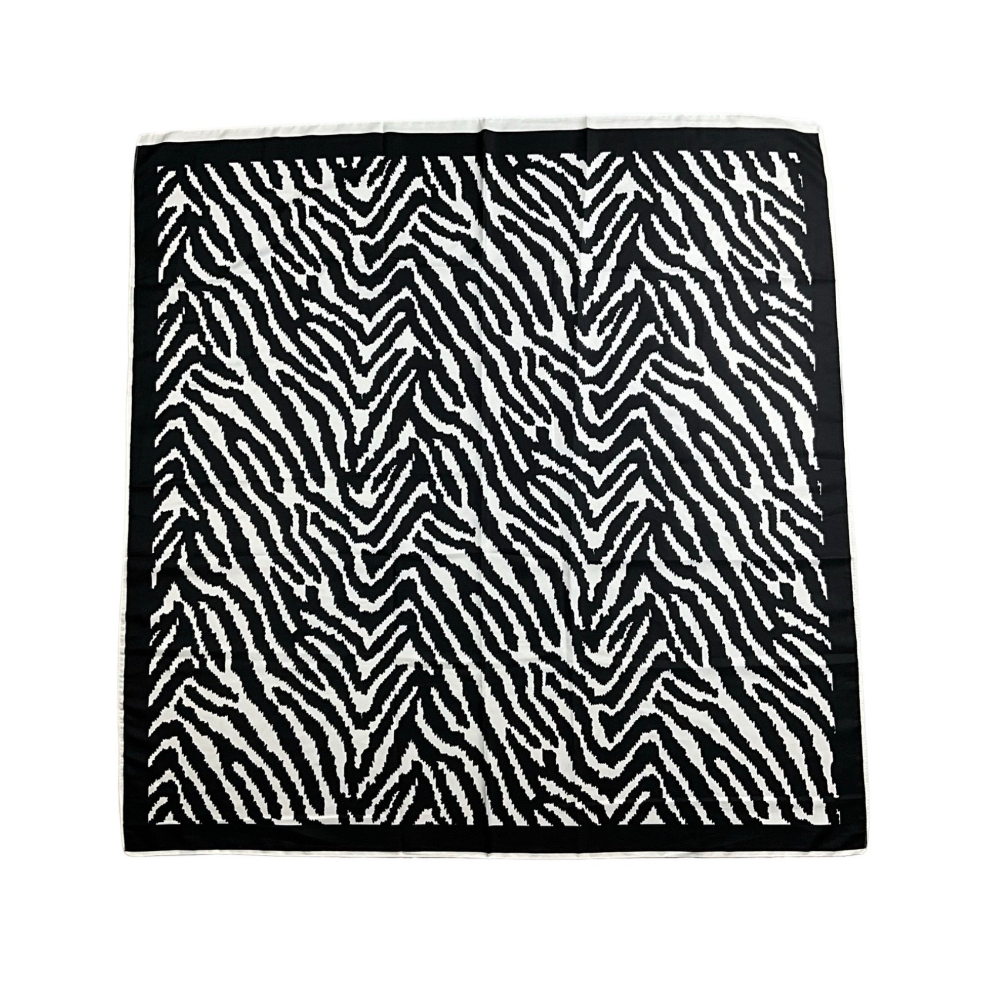 Zebra Print Satin Tørklæde Sort