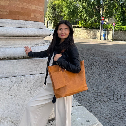 Veronica 3 i 1 Shopper Brun| MAS SELECTION