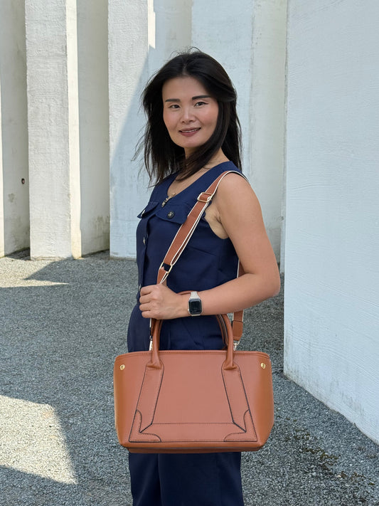 Cecilie Store Håndtaske Brun | MAS SELECTION
