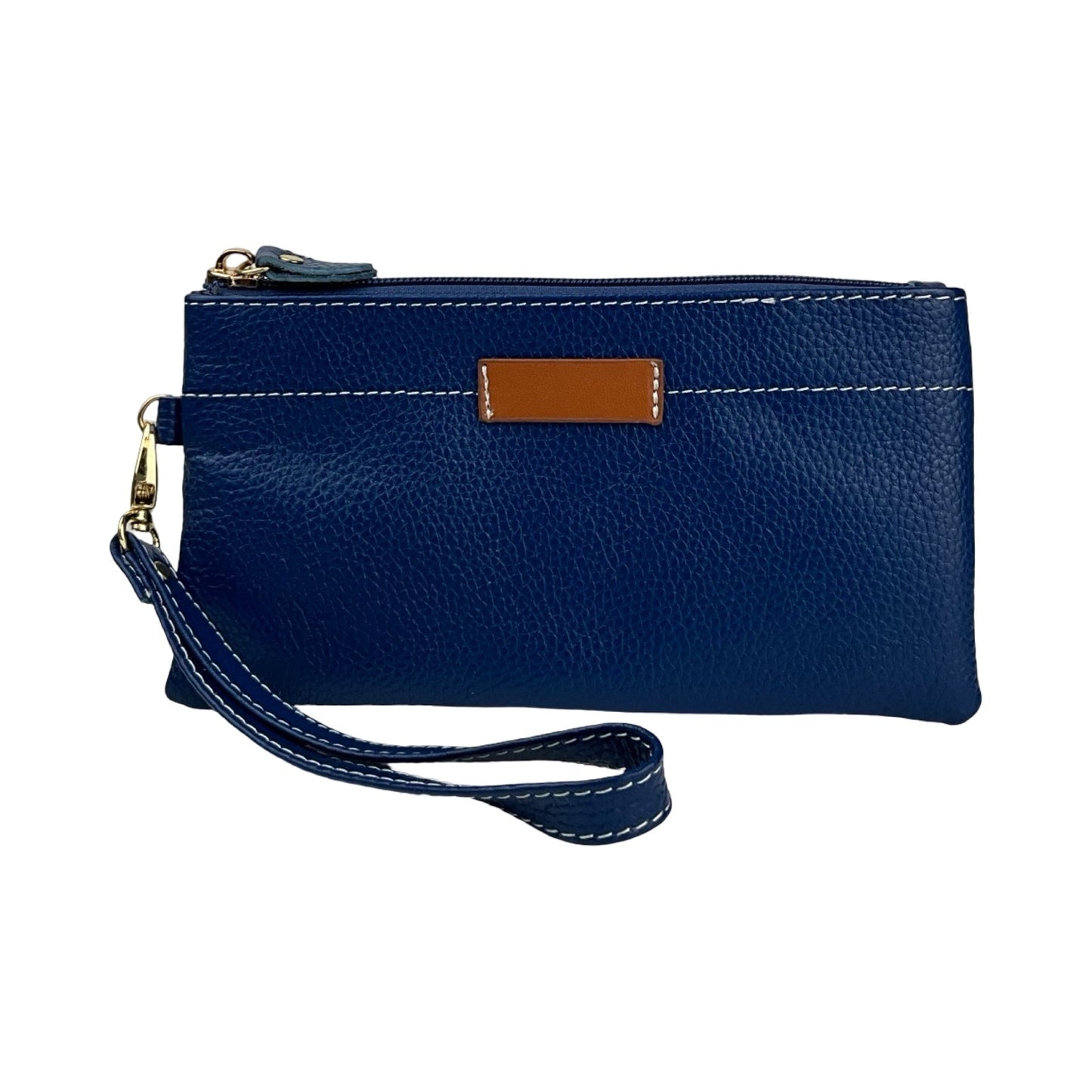 Ægte Læder Clutch i Mørkeblå
