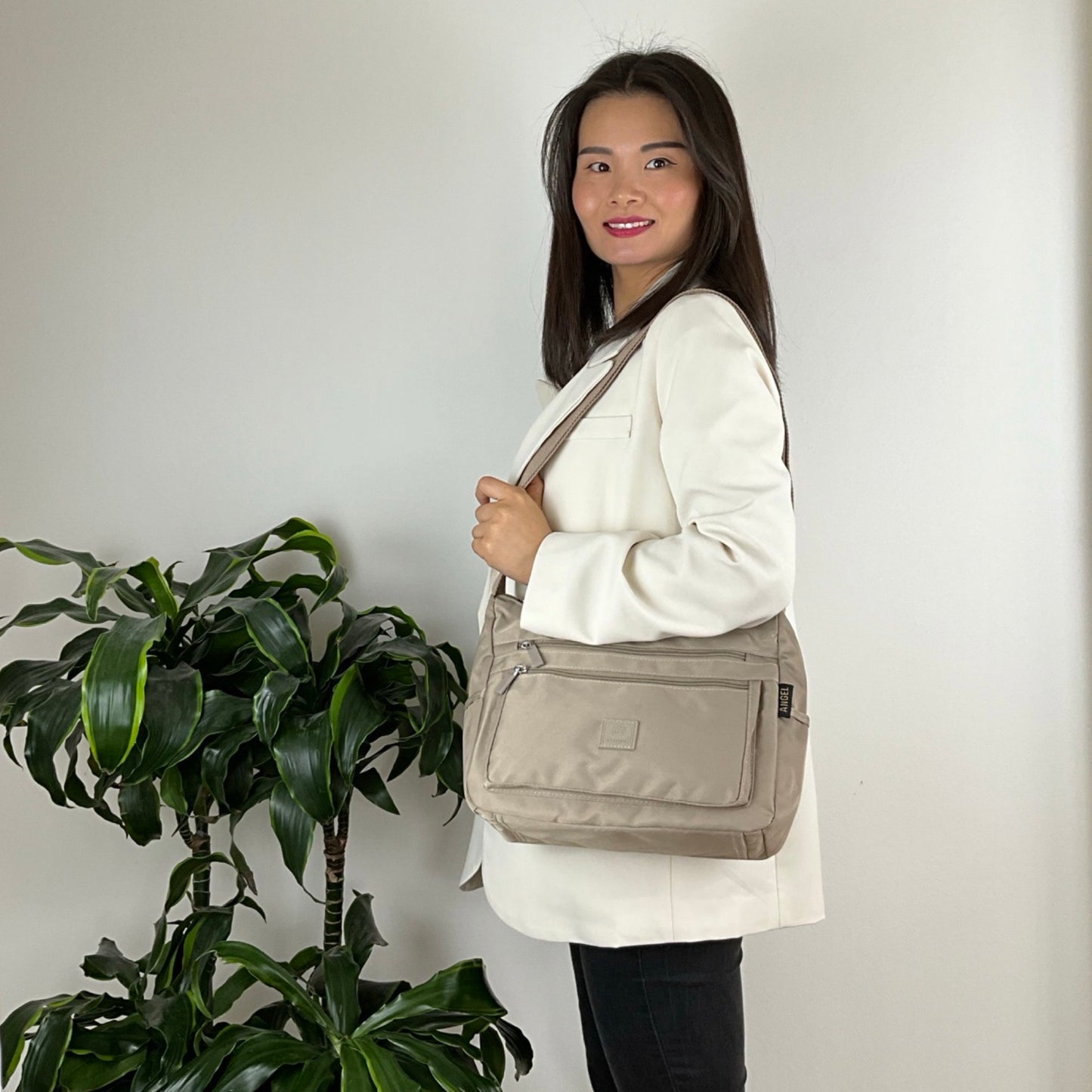MS Skuldertaske/Crossbody Beige