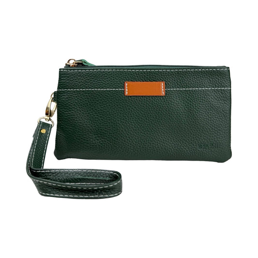 Ægte Læder Clutch i Grøn
