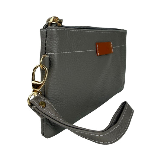 Ægte Læder Clutch i Grå