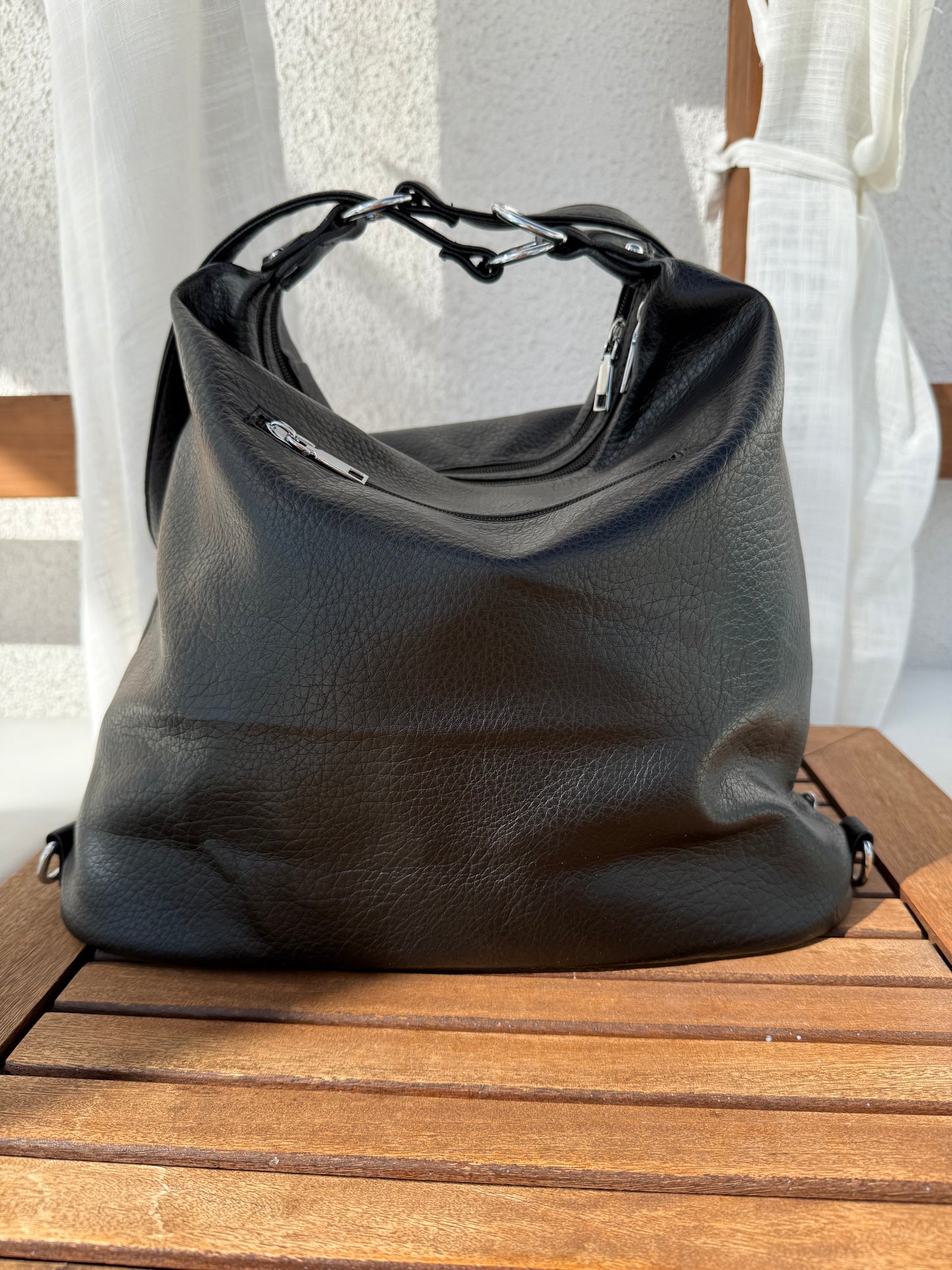 Multifunktionel Rygsæk og Skuldertaske Sort