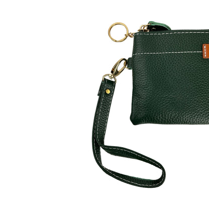 Ægte Læder Clutch i Grøn