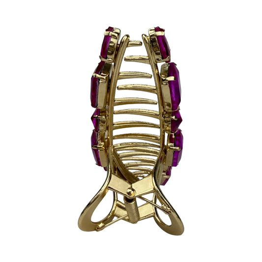 Elegant hårklemme med fuchsia krystaller | MAS SELECTION