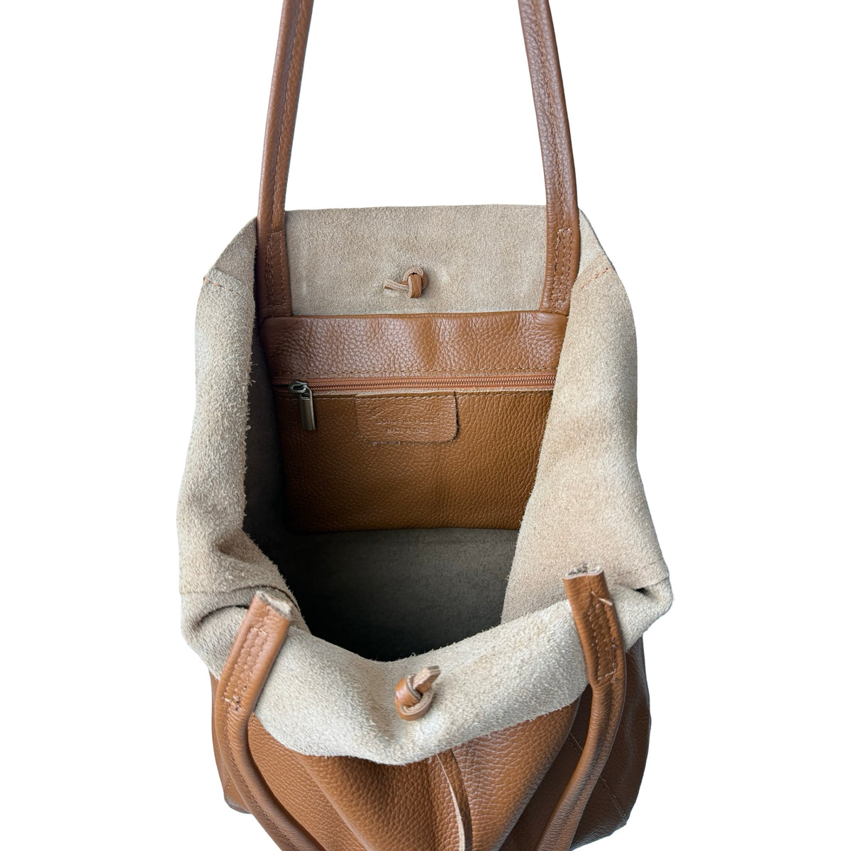 Minimalistisk Shopper i Ægte Læder Brun